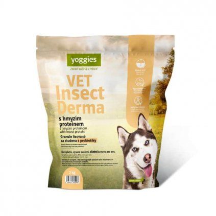 Yoggies VET Insect Derma za studena lisované granule s hmyzím proteínom