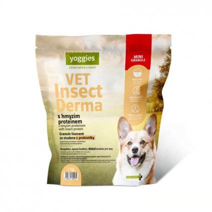 Yoggies VET Insect Derma za studena lisované MINIGRANULE s hmyzím proteínom pre malé psy