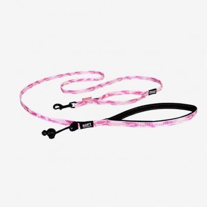 EZYDOG vodítko SOFT TRAINER LITE TRAFFIC CONTROL - 180 cm ružové camo