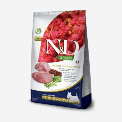 N&D dog QUINOA adult mini, weight managment, lamb 2.5 kg